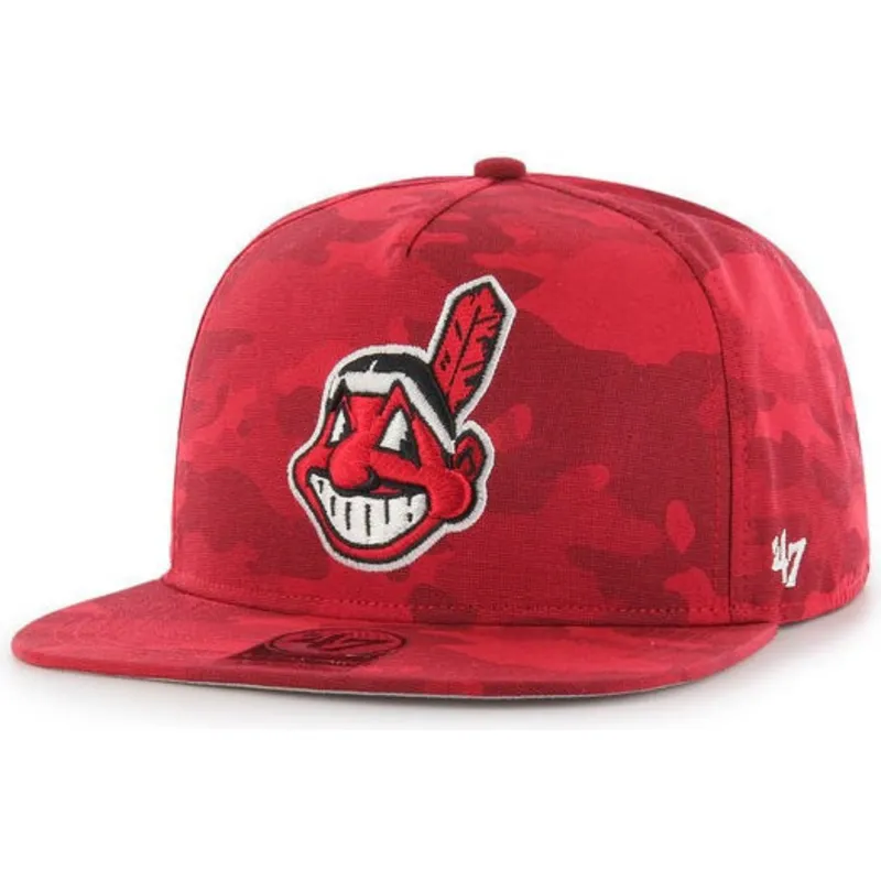 petten-plat-camouflage-snapback-van-cleveland-indians-mlb-van-47-brand petten-plat-camouflage-snapback-van-cleveland-indians-mlb-van-47-brand