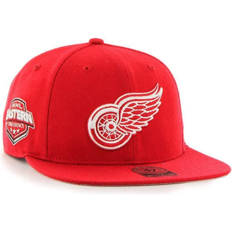 petten-plat-rood-snapback-van-detroit-red-wings-nhl-van-47-brand