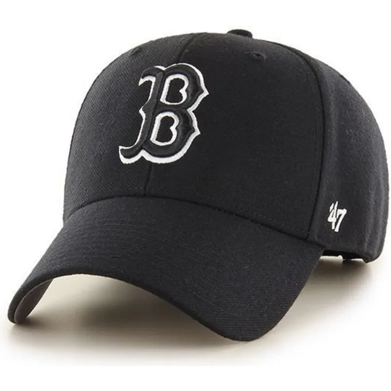 petten-gebogen-zwart-snapback-van-boston-red-sox-mlb-van-47-brand