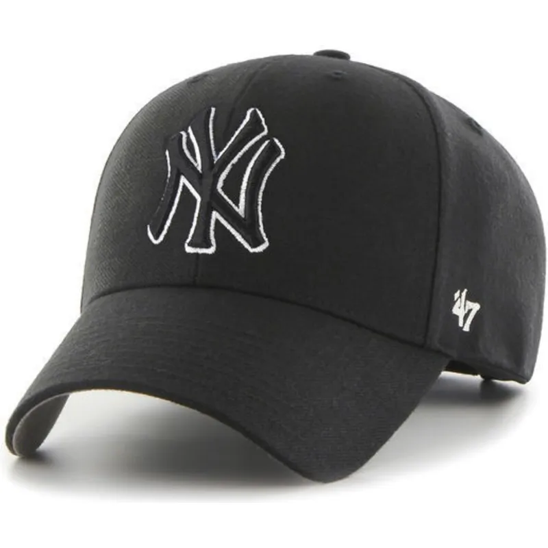 sort-buet-snapback-kasket-med-sort-og-hvidt-new-york-yankees-mlb-mvp-logo-fra-47-brand