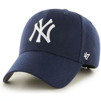 Gorra curva azul marino con logo blanco snapback de New York Yankees MLB MVP de 47 Brand