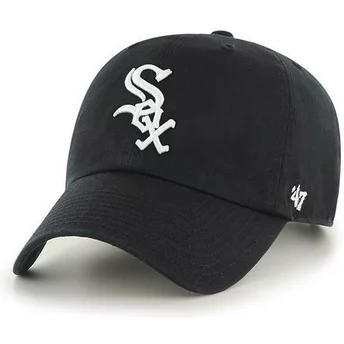 47 Brand Curved Brim Chicago White Sox MLB Clean Up Black Cap