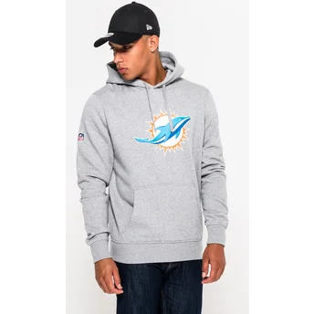 Sudadera con capucha gris Pullover Hoodie de Miami Dolphins NFL de New Era