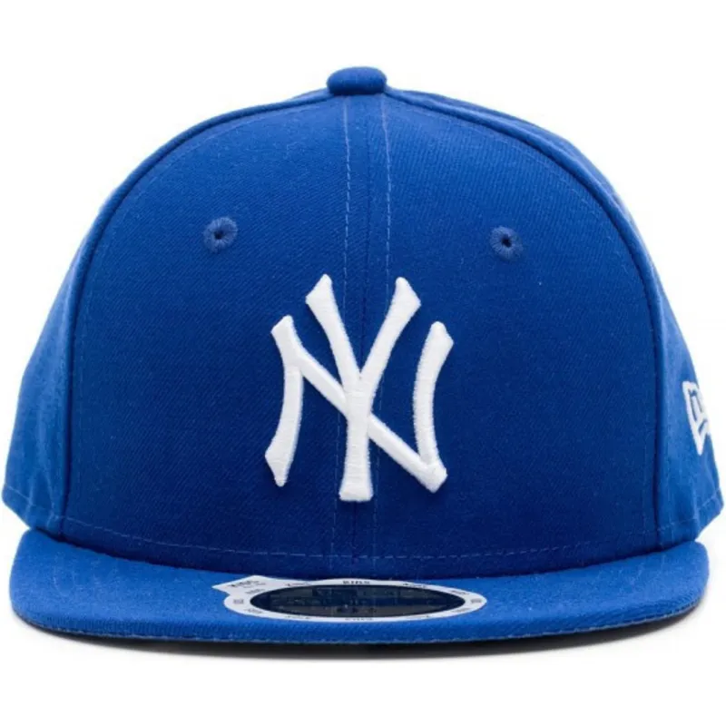 petten-plat-blauw-aangepast-voor-kinderen-59fifty-essential-van-new-york-yankees-mlb-van-new-era