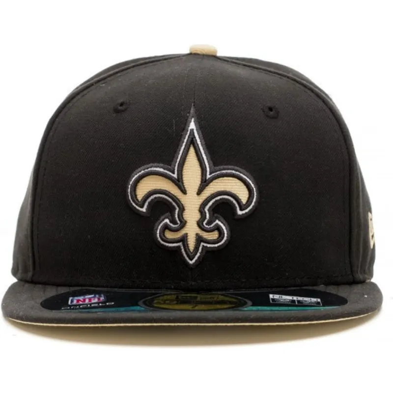 petten-plat-zwart-fitted-59fifty-authentic-on-field-game-van-new-orleans-saints-nfl-van-new-era