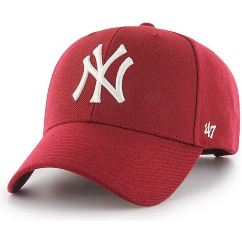petten-gebogen-rood-snapback-van-new-york-yankees-mlb-van-47-brand