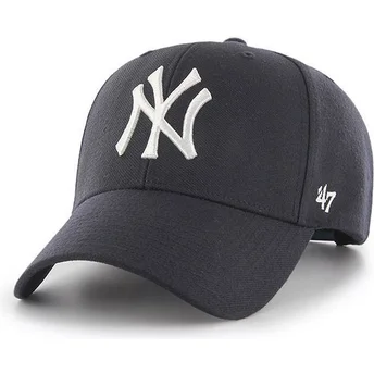 Casquette courbée bleue marine snapback avec petit logo New York Yankees MLB MVP 47 Brand