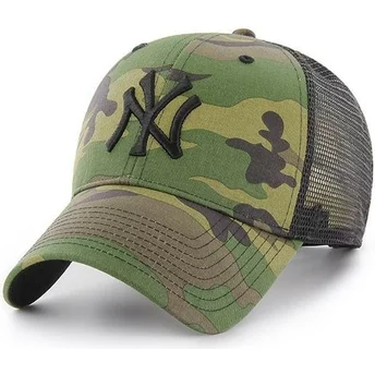 Gorra trucker camuflaje con logo negro de New York Yankees MLB Branson MVP de 47 Brand