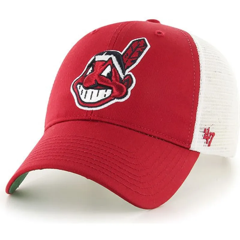 petten-gebogen-rood-snapback-van-cleveland-indians-mlb-van-47-brand