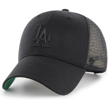 47 Brand Black Logo Los Angeles Dodgers MLB MVP Branson Black Trucker Hat