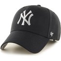 47-brand-curved-brim-silver-logo-new-york-yankees-mlb-mvp-metallic-black-cap