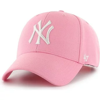 47-brand-curved-brim-new-york-yankees-mlb-mvp-snapback-cap-pink