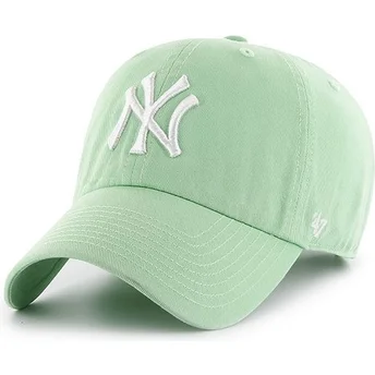 Cappellino curva verde chiaro di New York Yankees MLB Clean Up di 47 Brand