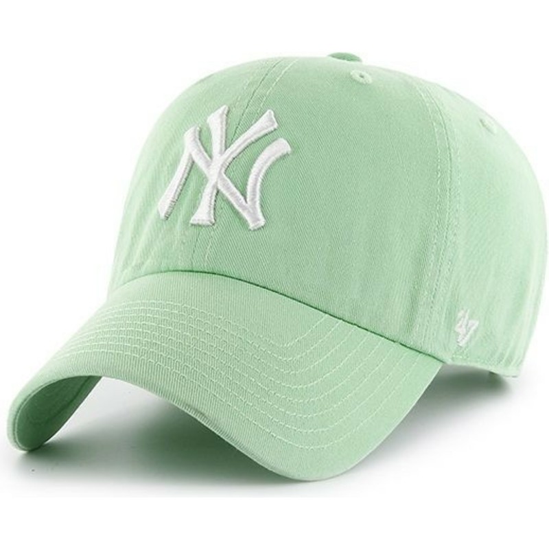 gorra-curva-verde-claro-de-new-york-yankees-mlb-clean-up-de-47-brand