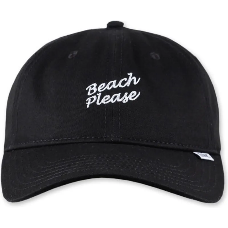 petten-gebogen-zwart-verstelbaar-texting-beach-please-van-djinns
