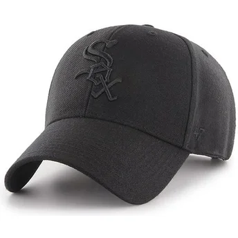 47 Brand Curved Brim Schwarzes Logo Chicago White Sox MLB MVP Snapback Cap schwarz