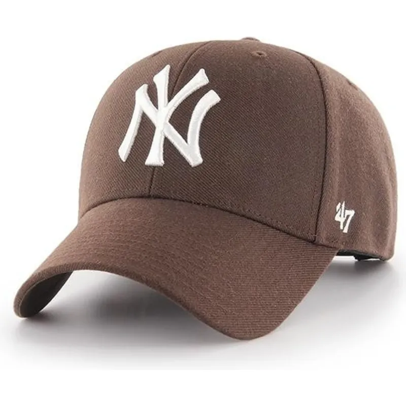 petten-gebogen-bruin-snapback-van-new-york-yankees-mlb-van-47-brand