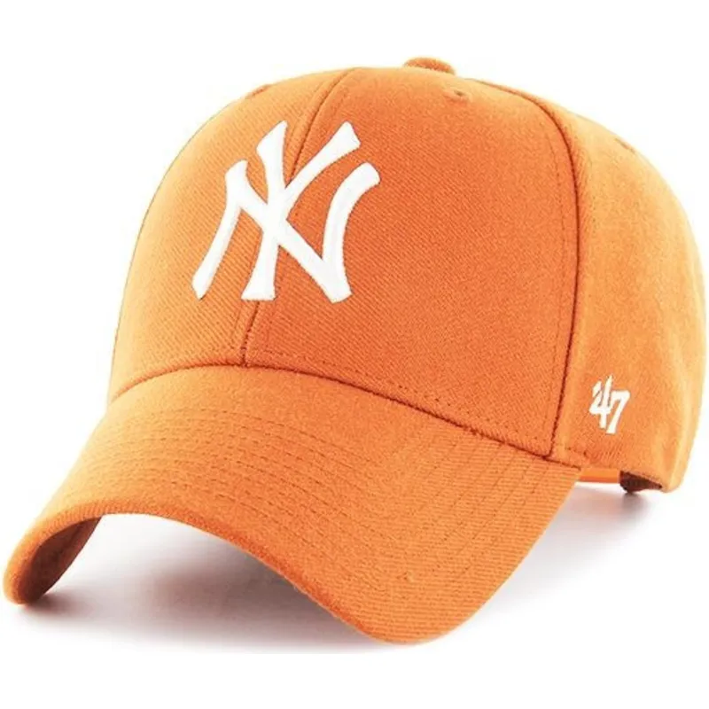 petten-gebogen-oranje-snapback-van-new-york-yankees-mlb-van-47-brand petten-gebogen-oranje-snapback-van-new-york-yankees-mlb-van-47-brand