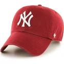 cappellino-visiera-curva-rosso-oscuro-di-new-york-yankees-mlb-clean-up-di-47-brand