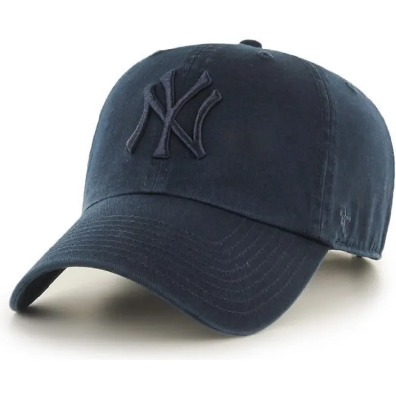 granatowa-czapka-z-zakrzywionym-daszkiem-z-granatowym-logo-new-york-yankees-mlb-clean-up-od-47-brand