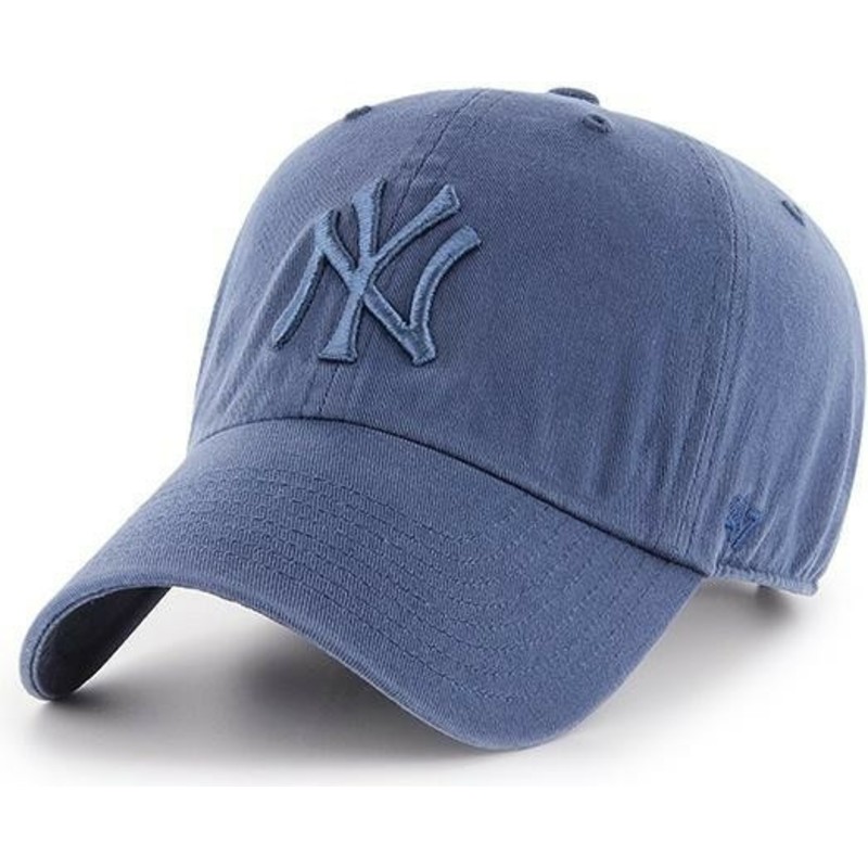 gorra-curva-azul-con-logo-azul-de-new-york-yankees-mlb-clean-up-de-47-brand