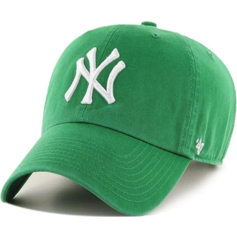 wyginieta-czapka-zielona-new-york-yankees-mlb-clean-up-47-brand