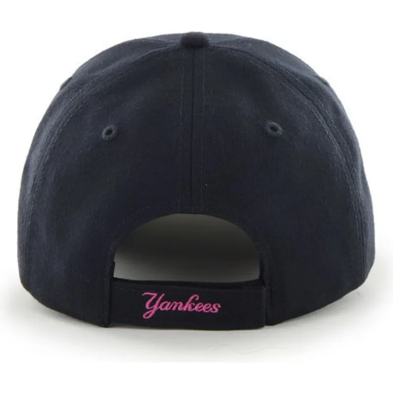 petten-gebogen-marineblauw-verstelbare-band-rosa-van-new-york-yankees-mlb-van-47-brand