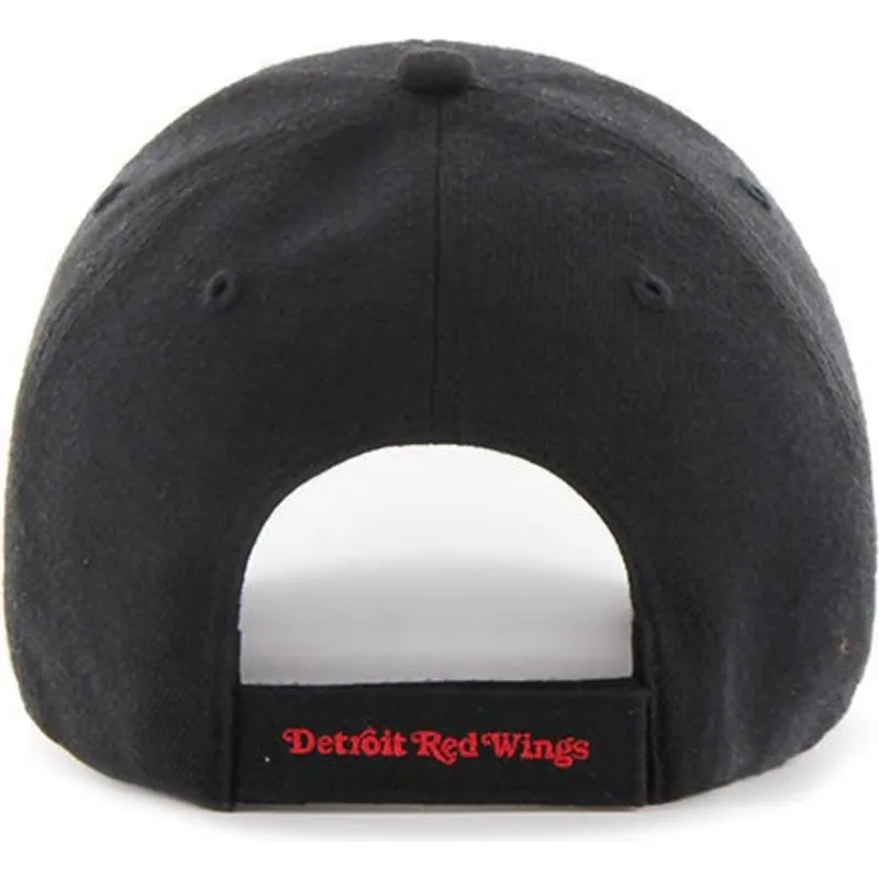 svart-kurvad-keps-med-rod-logotyp-av-detroit-red-wings-nhl-mvp-fran-47-brand