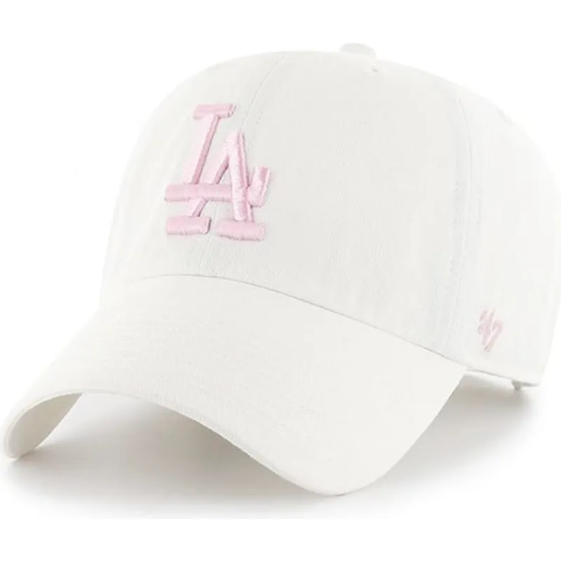 petten-gebogen-wit-verstelbare-band-rosa-van-los-angeles-dodgers-mlb-van-47-brand