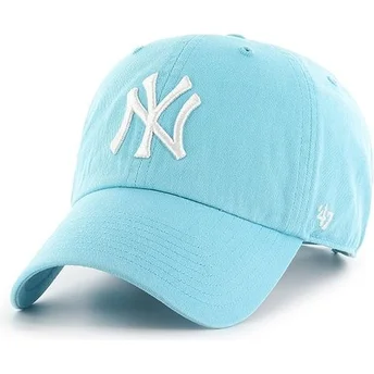 Gorra curva azul caribe de New York Yankees MLB Clean Up de 47 Brand