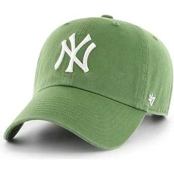Gorra curva verde helecho de New York Yankees MLB Clean Up de 47 Brand