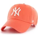cappellino-curva-arancione-pompelmo-dei-new-york-yankees-mlb-clean-up-di-47-brand