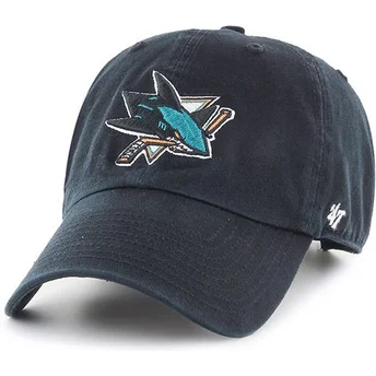Czarna czapka z daszkiem San Jose Sharks NHL Clean Up od 47 Brand
