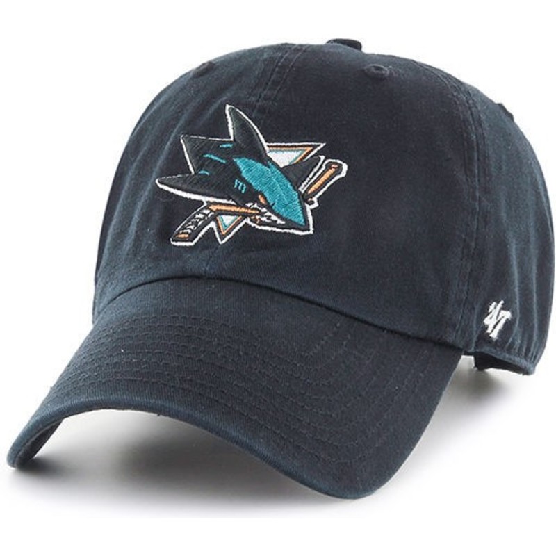 47-brand-curved-brim-san-jose-sharks-nhl-clean-up-black-cap