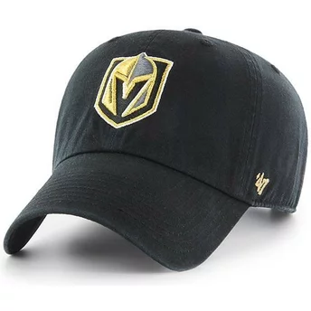 Gorra curva negra de Vegas Golden Knights NHL Clean Up de 47 Brand