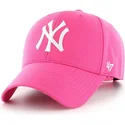 cappellino-visiera-curva-rosa-magenta-snapback-di-new-york-yankees-mlb-mvp-di-47-brand