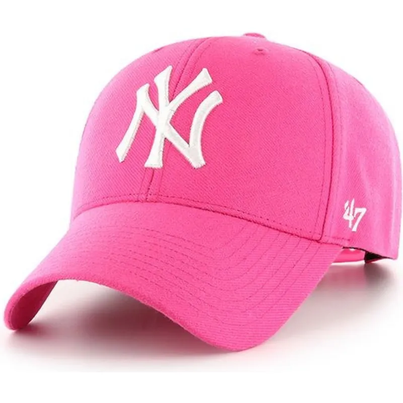 rozowa-magenta-czapka-z-daszkiem-snapback-new-york-yankees-mlb-mvp-od-47-brand