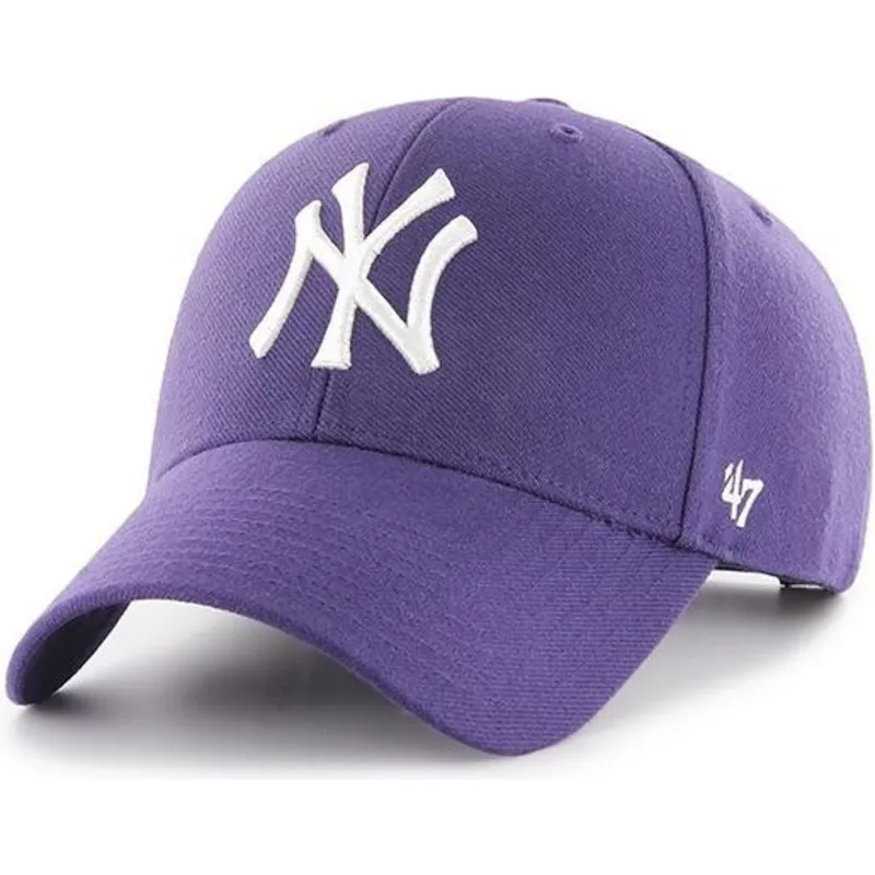 petten-gebogen-paars-snapback-van-new-york-yankees-mlb-van-47-brand