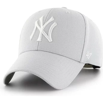 Gorra curva gris plata snapback de New York Yankees MLB MVP de 47 Brand