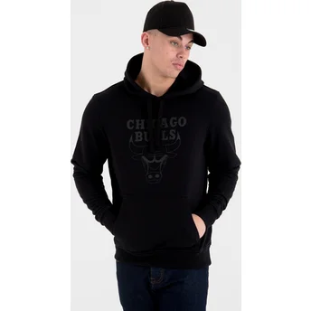 Sudadera con capucha negra con logo negro Pullover Hoody de Chicago Bulls NBA de New Era