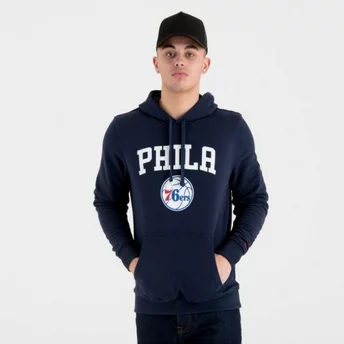 Sudadera con capucha azul marino Pullover Hoody de Philadelphia 76ers NBA de New Era
