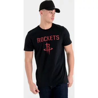 Camiseta de manga corta negra de Houston Rockets NBA de New Era