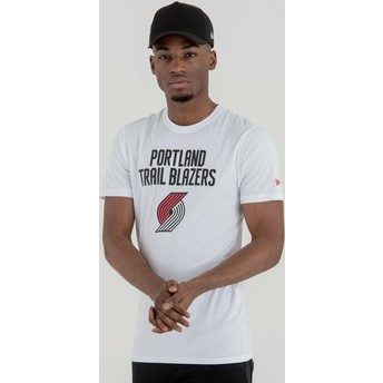 Camiseta de manga corta blanca de Portland Trail Blazers NBA de New Era