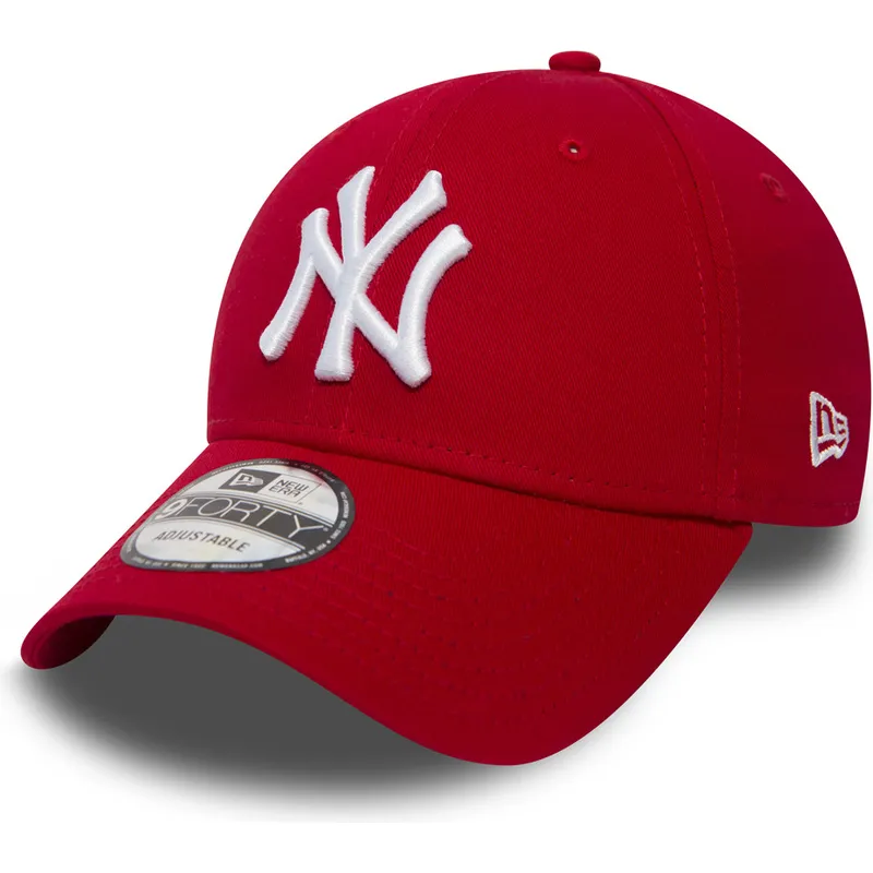 petten-gebogen-rood-verstelbare-band-9forty-essential-van-new-york-yankees-mlb-van-new-era