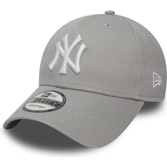 cappellino-visiera-curva-grigio-regolabile-9forty-essential-di-new-york-yankees-mlb-di-new-era