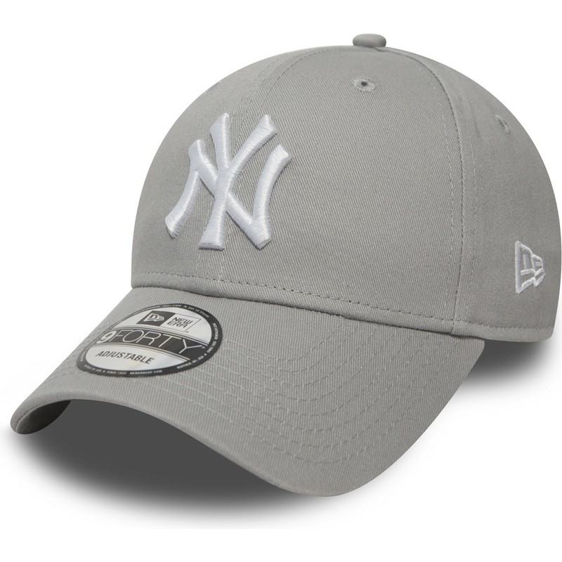 new-era-curved-brim-9forty-essential-new-york-yankees-mlb-grey-adjustable-cap