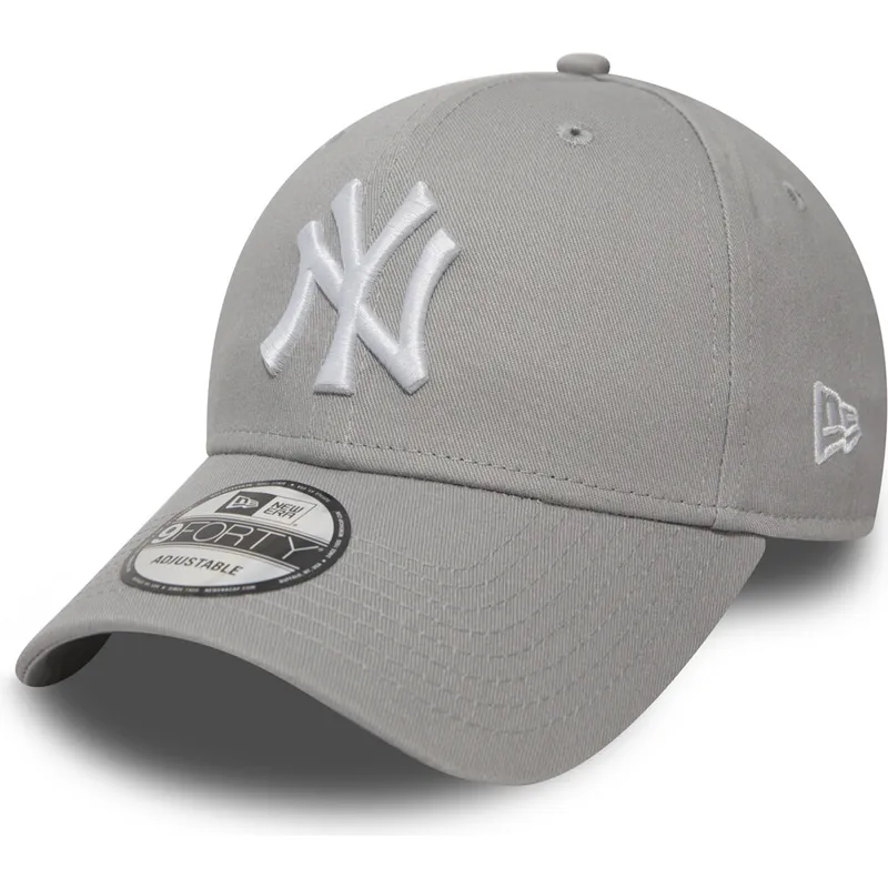 petten-gebogen-grijs-verstelbaar-9forty-essential-van-new-york-yankees-mlb-van-new-era