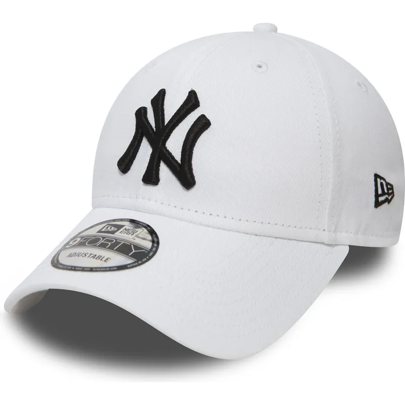 hvid-justerbar-kurvet-kasket-9forty-essential-fra-new-york-yankees-mlb-fra-new-era