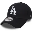 cappellino-visiera-curva-blu-marino-aderente-39thirty-classic-di-los-angeles-dodgers-mlb-di-new-era