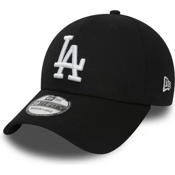 Gorra curva negra ajustada 39THIRTY Essential de Los Angeles Dodgers MLB de New Era